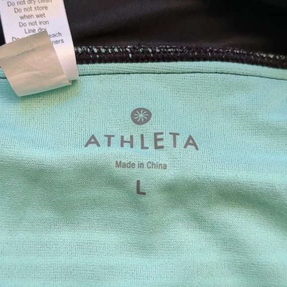 Athleta black and white printed bikini/tankini bottoms size large - Picture 3 of 4